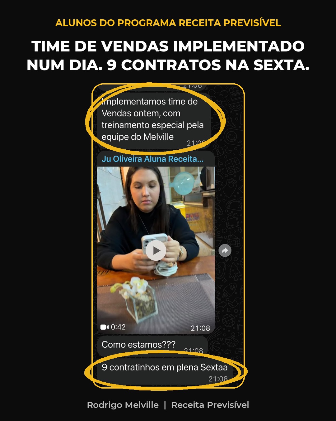Print: 9 contratos em uma sexta, Ju Oliveira