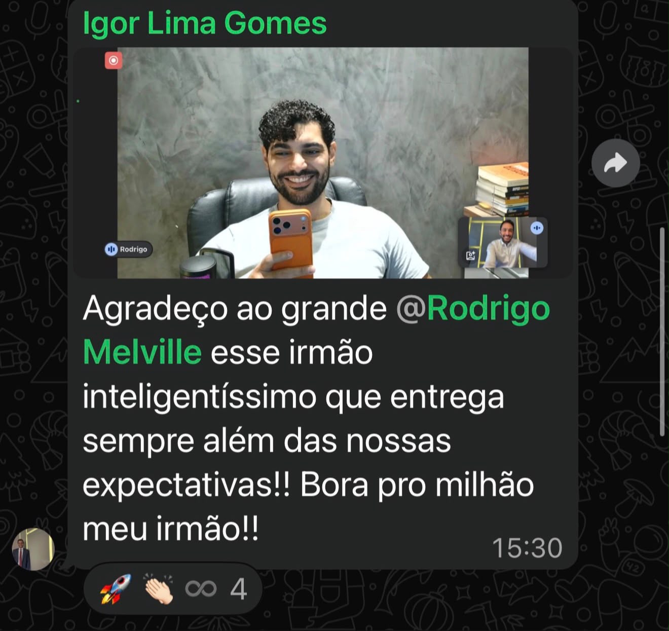 Depoimento de aluno sobre a mentoria